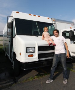 Clementine and Ayr with new Clover truck Clementine and Ayr with new Clover truck