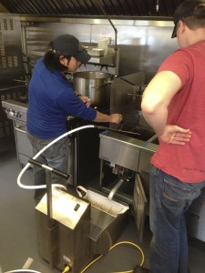 John working the fry cleaner